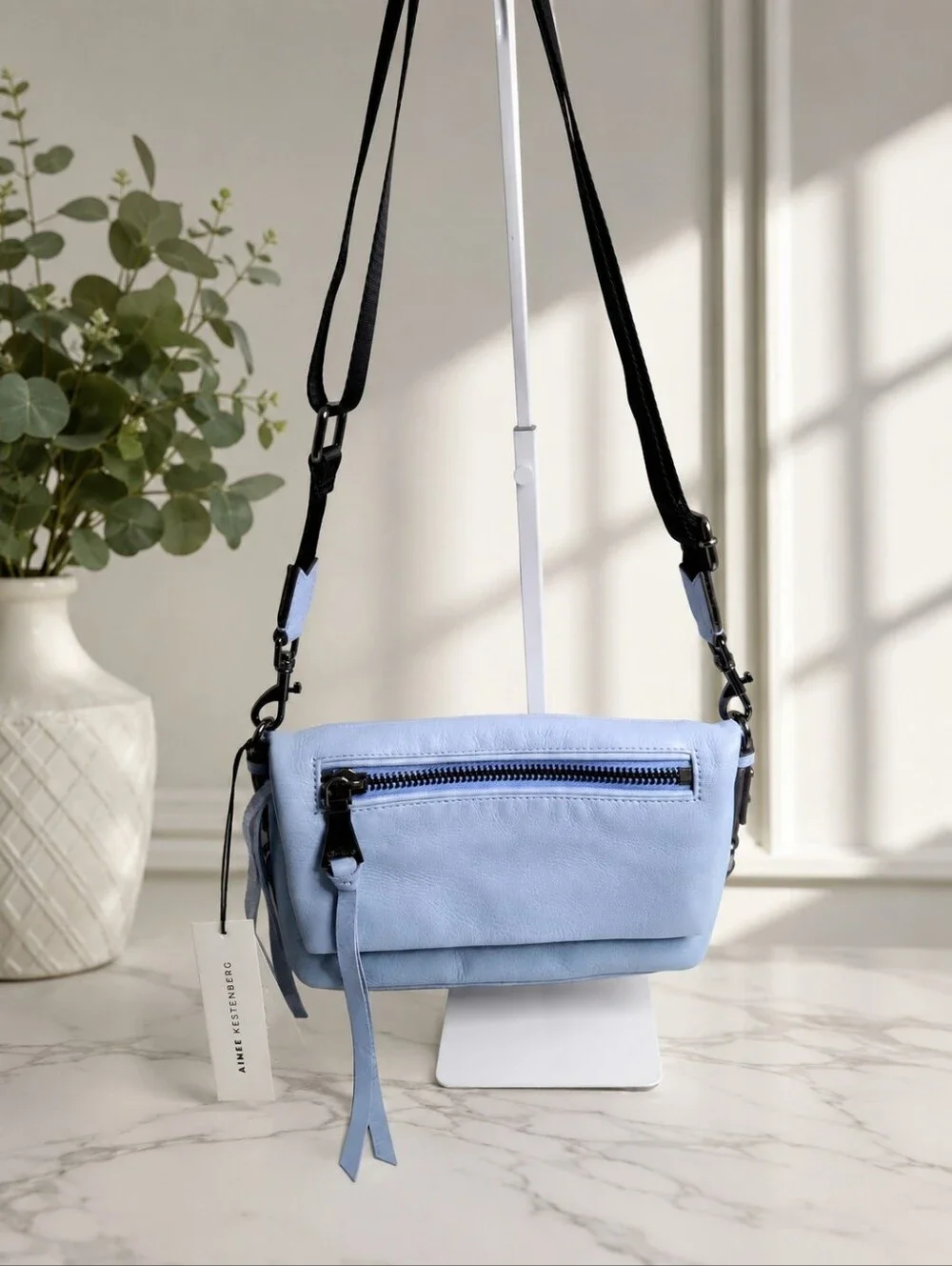 Aimee Kestenberg NWT Powder Blue Leather Crossbody Bag NWT
